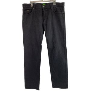 Hugo Boss Maine 1  Sz 38 x 32 Regular fit Straight Stretch Mens Black Jeans 6260